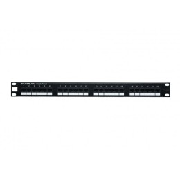 Патч-панель моноблочная 19дюйм 1U кат.5E UTP 24 порта черн. Eurolan 27B-U5-24BL