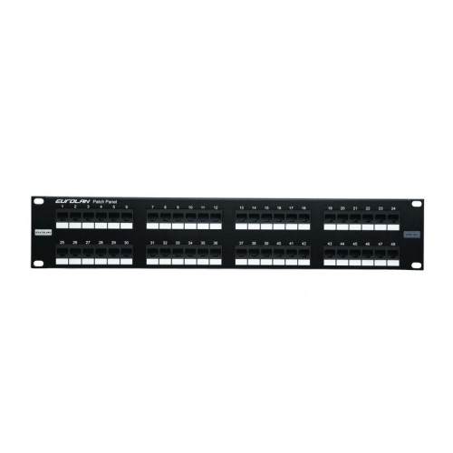 Патч-панель моноблочная 19дюйм 2U кат.5E UTP 48 портов черн. Eurolan 27B-U5-48BL