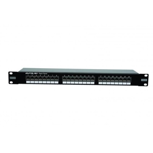 Патч-панель 19дюйм моноблочная кат.6 FTP 1U 24 порта черн. Eurolan 27B-F6-24BL