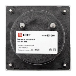 Вольтметр аналоговый VM-A801 на панель 80х80 (круглый вырез) 300В прямое подкл. EKF vma-801-300