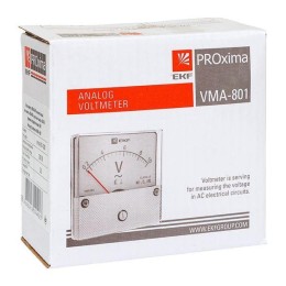 Вольтметр аналоговый VM-A801 на панель 80х80 (круглый вырез) 300В прямое подкл. EKF vma-801-300