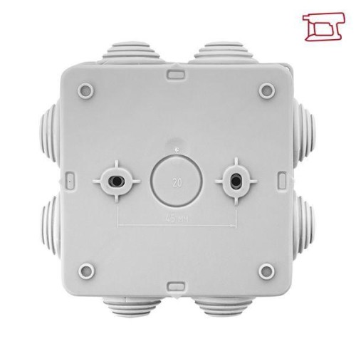 Коробка распределительная КМР-030-031 85х85х40 IP55 с крышкой для прямого монтажа 8 мембранных вводо