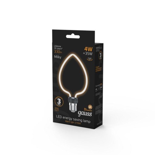 Лампа светодиодная филаментная Filament Artline 4Вт Heart матов. 2700К тепл. бел. Е27 330лм milky GA