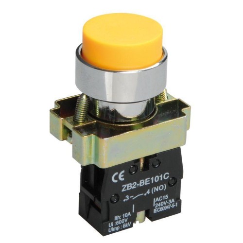 Кнопка LAY5-BL51 1НО без подсветки желт. KARAT IEK BBT71-BL-K05