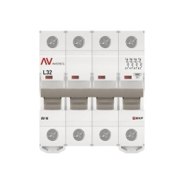 Выключатель автоматический модульный 4п L 32А 10кА AV-10 AVERES EKF mcb10-4-32L-av