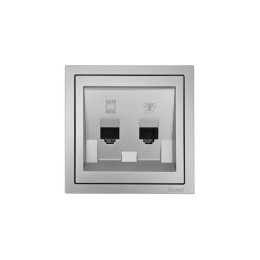Розетка компьютер+телефон СП ZIMA IP20 с модулем Cat 6 сер. матов. LEZARD 704-7488-144