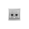 Розетка компьютер+телефон СП ZIMA IP20 с модулем Cat 6 сер. матов. LEZARD 704-7488-144