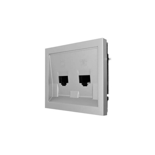 Розетка компьютер+телефон СП ZIMA IP20 с модулем Cat 6 сер. матов. LEZARD 704-7488-144