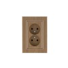 Розетка 2-м СП Karea 10А IP20 б/з дуб Makel 56101017