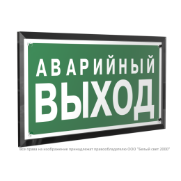 Знак безопасности PT-32178-Black.E23 "Аварийный выход" Белый свет a32711
