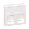Адаптер на 2 RJ45 коннектора CJ545U(FM); CJ546U(FM) защ. шторки 45х45мм алюм. Simon Connect KB76-8
