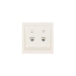 Розетка компьютер+телефон СП ZIMA IP20 слон. кость LEZARD 704-9088-143
