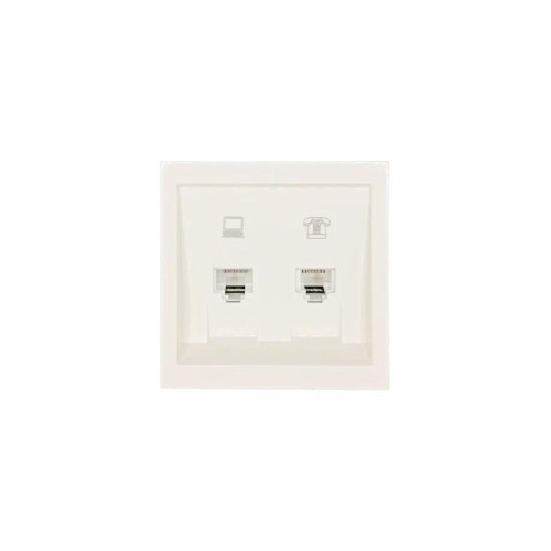 Розетка компьютер+телефон СП ZIMA IP20 слон. кость LEZARD 704-9088-143