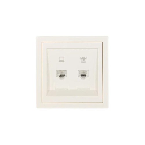 Розетка компьютер+телефон СП ZIMA IP20 слон. кость LEZARD 704-9088-143