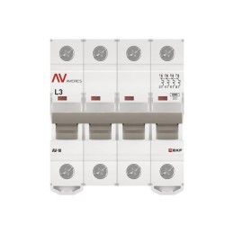 Выключатель автоматический модульный 4п L 3А 10кА AV-10 AVERES EKF mcb10-4-03L-av