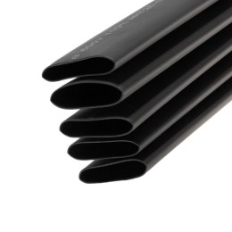 Трубка термоусадочная двустенная клеевая 24/8 (3:1) 1м черн. Rexant 26-0024