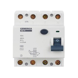 Выключатель дифференциального тока (УЗО) 4п 16А 30мА тип AC ВД1-63 GENERICA MDV15-4-016-030