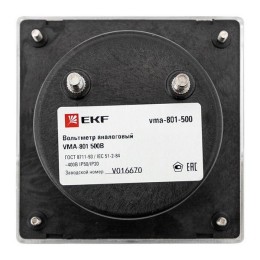 Вольтметр аналоговый VM-A801 на панель 80х80 (круглый вырез) 500В прямое подкл. EKF vm-a801-500/vma-