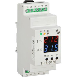 Реле температуры и влажности ТР-В-01МВ2 без датчика -40...+80град.C 0...99% 220В 50Гц 2 канала управ