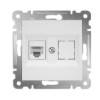 Розетка компьютерная 2-м СП Karea 16А IP20 RJ45 кат.5 механизм бел. Makel 57001035