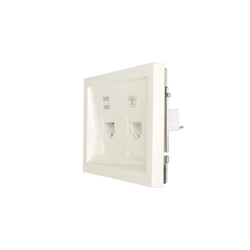 Розетка компьютер+телефон СП ZIMA IP20 с модулем Cat 6 слон. кость LEZARD 704-9088-144