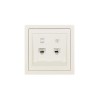 Розетка компьютер+телефон СП ZIMA IP20 с модулем Cat 6 слон. кость LEZARD 704-9088-144