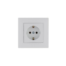 Розетка 1-м Karea RIZZ с заземл. бел. Makel 88001028