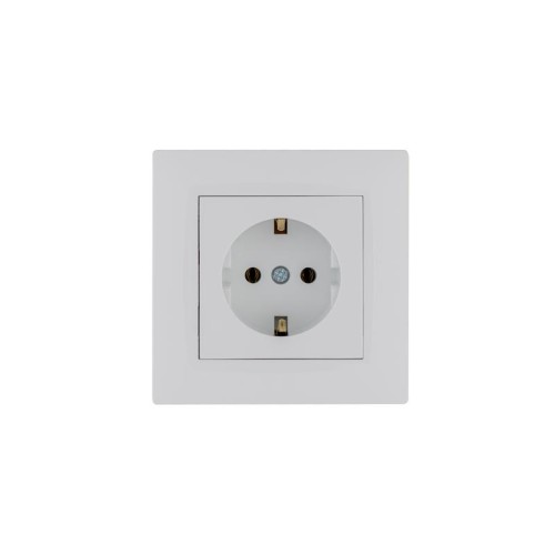 Розетка 1-м Karea RIZZ с заземл. бел. Makel 88001028