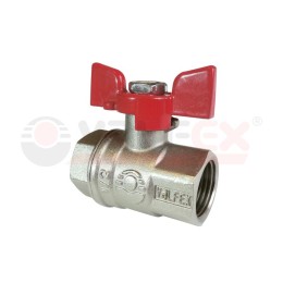 Кран шаровой латунный PREMIUM для ВОДЫ 3/4дюйм ВР/ВР бабочка НИКЕЛИР-Й 11Б27фт1М (48/12) VALFEX VF.2