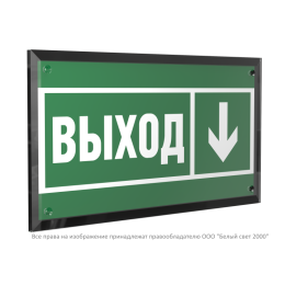 Знак безопасности PT-32178-Black.E29 "Направление к эвакуационному выходу вниз " Белый свет a32714