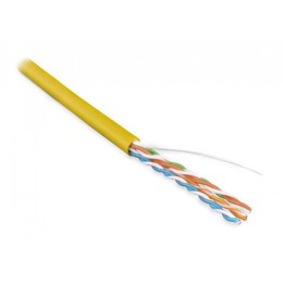 Кабель витая пара U/UTP кат.5E 4 пары 24 AWG ОЖ solid LSZH нг(С)-HF UUTP4-C5E-S24-IN-LSZH-YL-305 жел