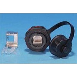 Модуль промышленный KJ-IE-8P8C-C6-180-SH-F-BK Keystone Jack RJ45 (8P8C) IP67 кат.6 с защ. крышкой че