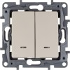 Выключатель 2-кл. СП Etika 10А IP20 250В 10AX с подсветкой/индикацией безвинтов. зажимы механизм сл.