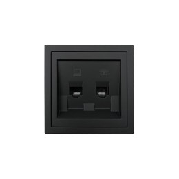 Розетка компьютер+телефон СП ZIMA IP20 черн. бархат LEZARD 704-4288-143