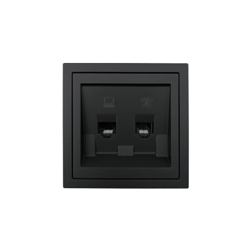 Розетка компьютер+телефон СП ZIMA IP20 черн. бархат LEZARD 704-4288-143