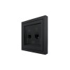 Розетка компьютер+телефон СП ZIMA IP20 черн. бархат LEZARD 704-4288-143
