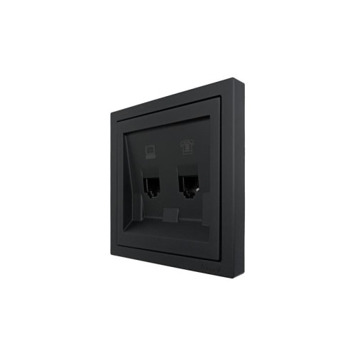 Розетка компьютер+телефон СП ZIMA IP20 черн. бархат LEZARD 704-4288-143