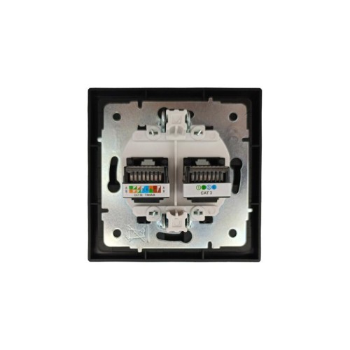 Розетка компьютер+телефон СП ZIMA IP20 черн. бархат LEZARD 704-4288-143
