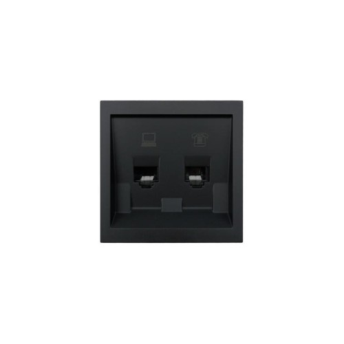 Розетка компьютер+телефон СП ZIMA IP20 черн. бархат LEZARD 704-4288-143