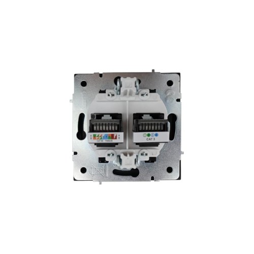 Розетка компьютер+телефон СП ZIMA IP20 черн. бархат LEZARD 704-4288-143