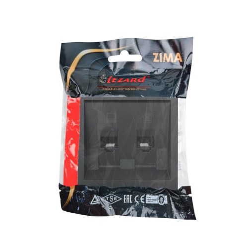 Розетка компьютер+телефон СП ZIMA IP20 черн. бархат LEZARD 704-4288-143