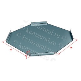 Крышка для X-образ. ответвителя КЛК 100 сталь 1.0мм УТ1.5 КЭМЗ 114 101103 14
