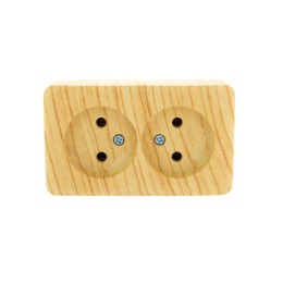 Розетка 2-м ОП Viola 16А IP20 без заземл. беленый дуб LEZARD 751-5200-128
