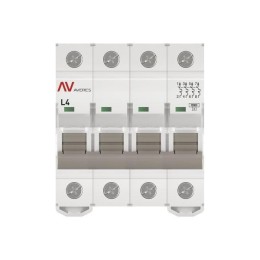 Выключатель автоматический модульный 4п L 4А 10кА AV-10 AVERES EKF mcb10-4-04L-av