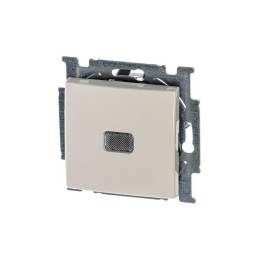 Выключатель 1-кл. 1п СП Basic 55 10А IP20 с клавишей с линзой подсветки с лампой механизм сл. кость