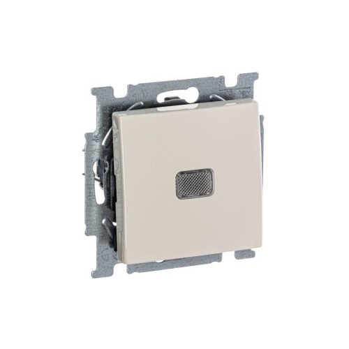 Выключатель 1-кл. 1п СП Basic 55 10А IP20 с клавишей с линзой подсветки с лампой механизм сл. кость