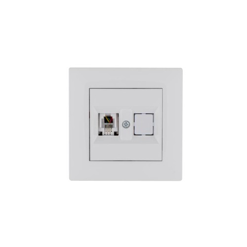 Розетка компьютерная CAT 5+гнездо Karea RIZZ бел. Makel 88001035