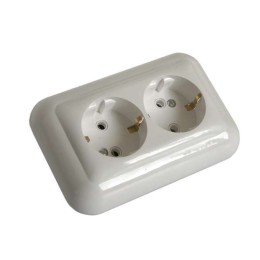 Розетка 2-м СП 16А IP20 с заземл. бел. БЕЛТИЗ РС 16-002