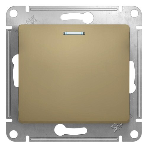 Переключатель проходной 1-кл. СП Glossa 10А IP20 (сх. 6а) 10AX с подсветкой механизм титан SE GSL000