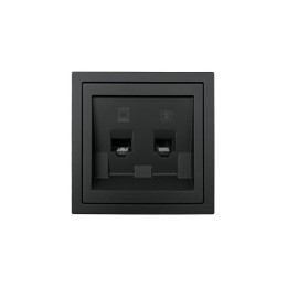 Розетка компьютер+телефон СП ZIMA IP20 с модулем Cat 6 черн. бархат LEZARD 704-4288-144